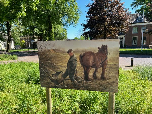 Boer met paard en ploeg