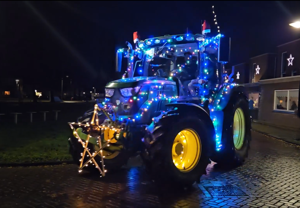 Tractor blauw met ster