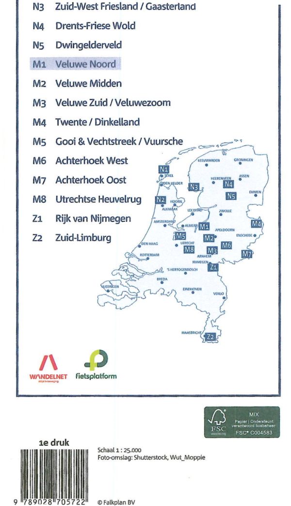 Falk Regiokaart Veluwe Noord achterkant